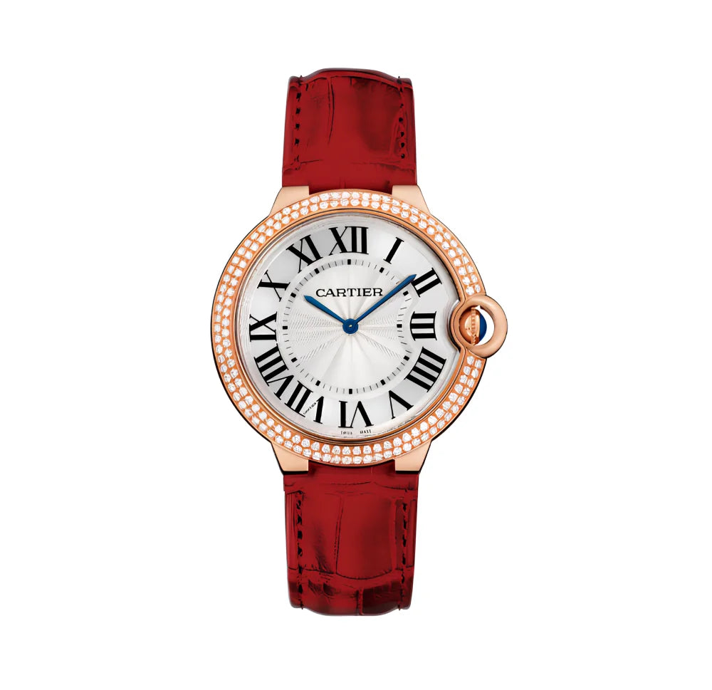 Cartier Ballon Bleu Diamond Red Leather