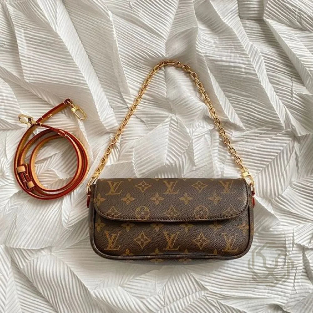 Louis Vuitton Sac portefeuille Ivy sur chaîne Marron OLUXE.MA