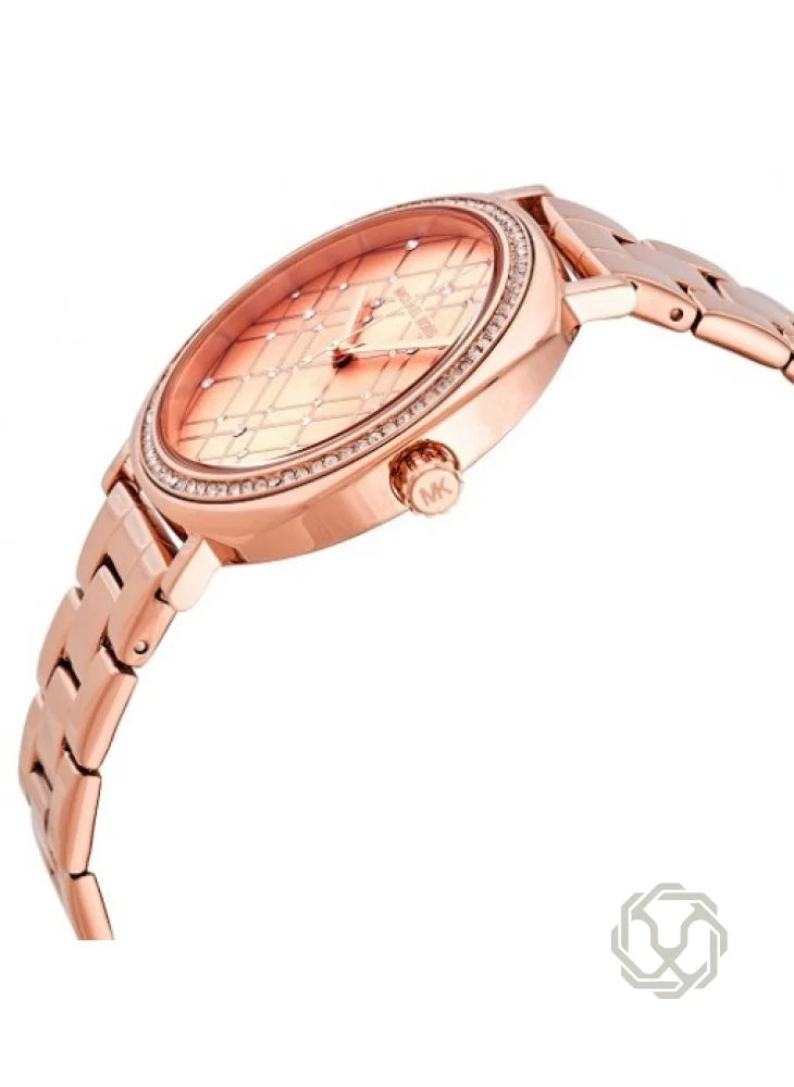 MONTRE Michael Kors Nia Quartz Rose Gold Crystal Dial Ladies Watch MK3990 OLUXE.MA