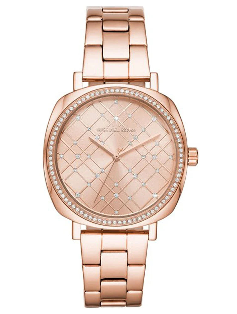 MONTRE Michael Kors Nia Quartz Rose Gold Crystal Dial Ladies Watch MK3990 OLUXE.MA