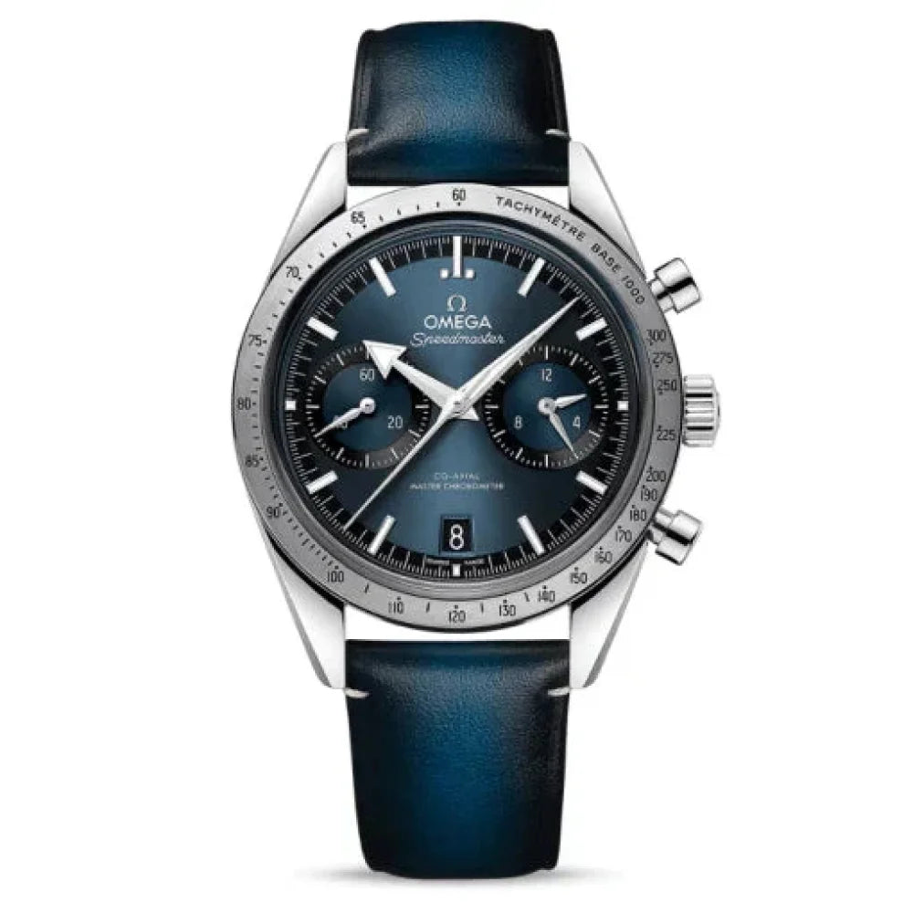 OMEGA Speedmaster Cuir Bleu OLUXE.MA