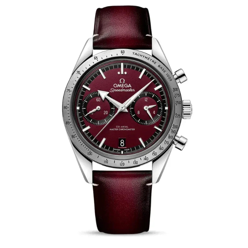 OMEGA Speedmaster Cuir Rouge OLUXE.MA