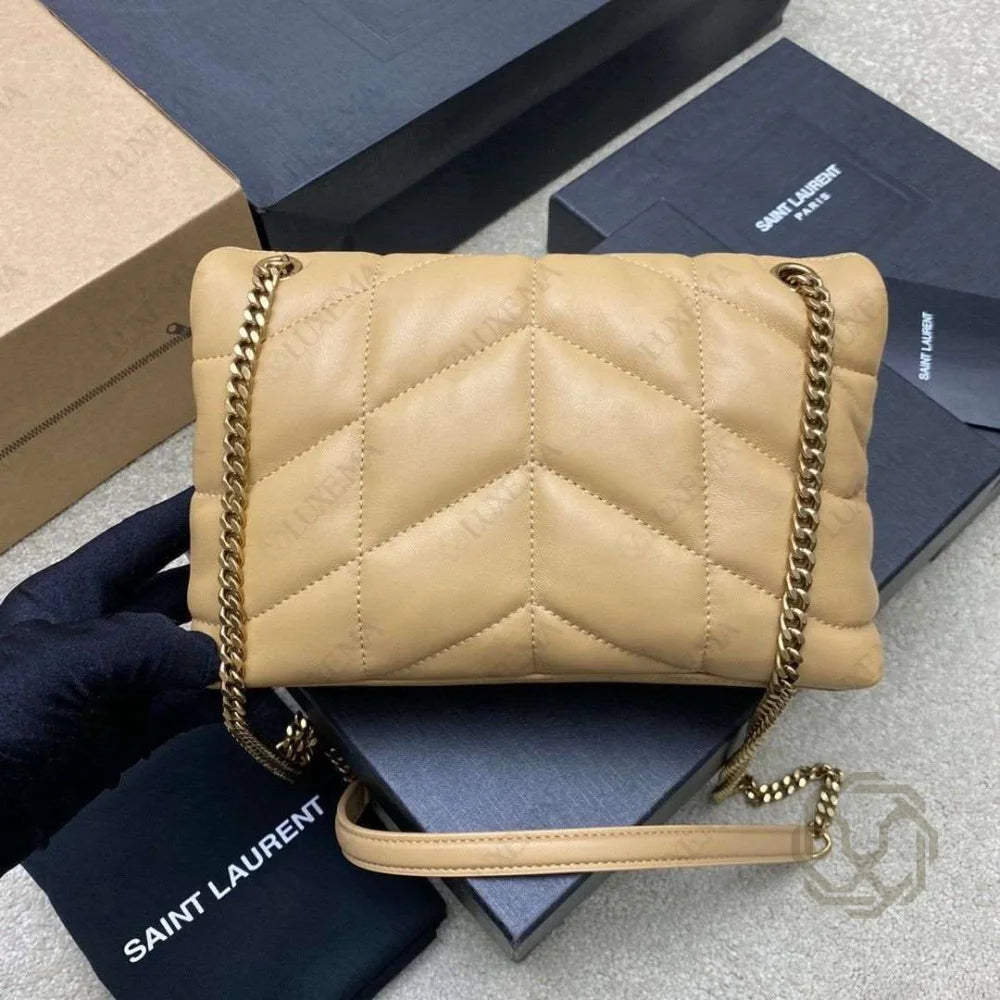 SAC A MAIN YVES SAINT LAURENT LOULOU PUFFER MINI BEIGE