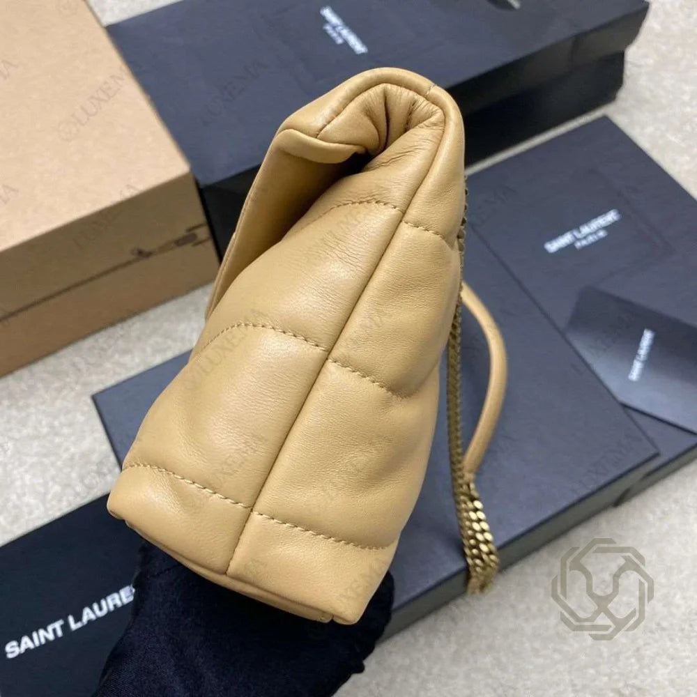 SAC A MAIN YVES SAINT LAURENT LOULOU PUFFER MINI BEIGE