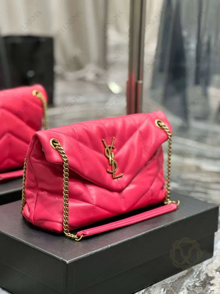 SAC A MAIN YVES SAINT LAURENT LOULOU PUFFER ROSE