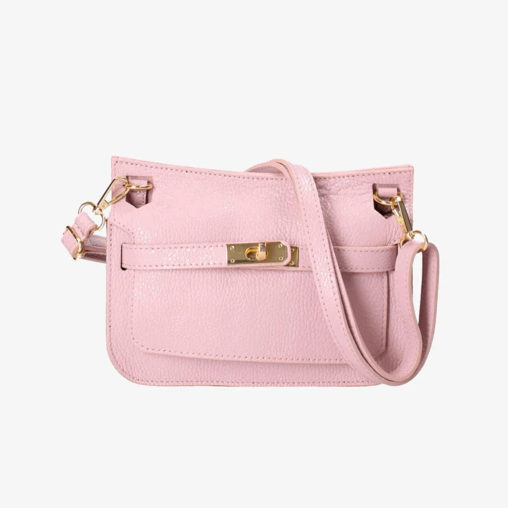 Sac Hermes Rose Poudre à Bandoulière avec Boucle de Verrouillage pour Femmes