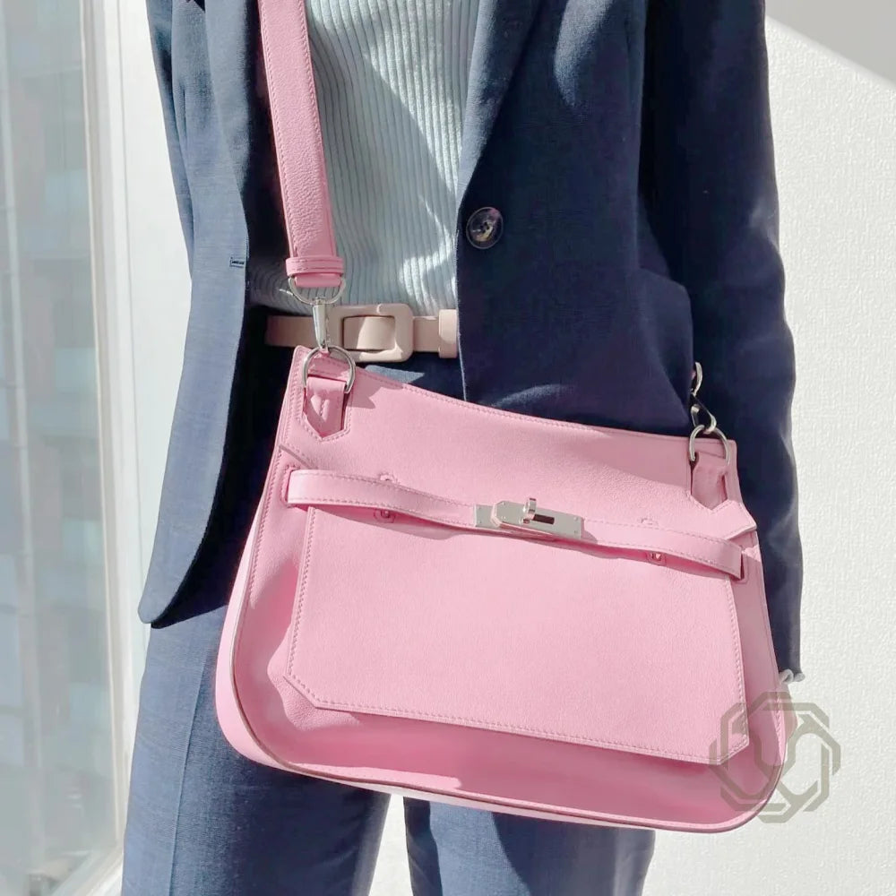 Sac Hermes Rose Poudre à Bandoulière avec Boucle de Verrouillage pour Femmes OLUXE.MA