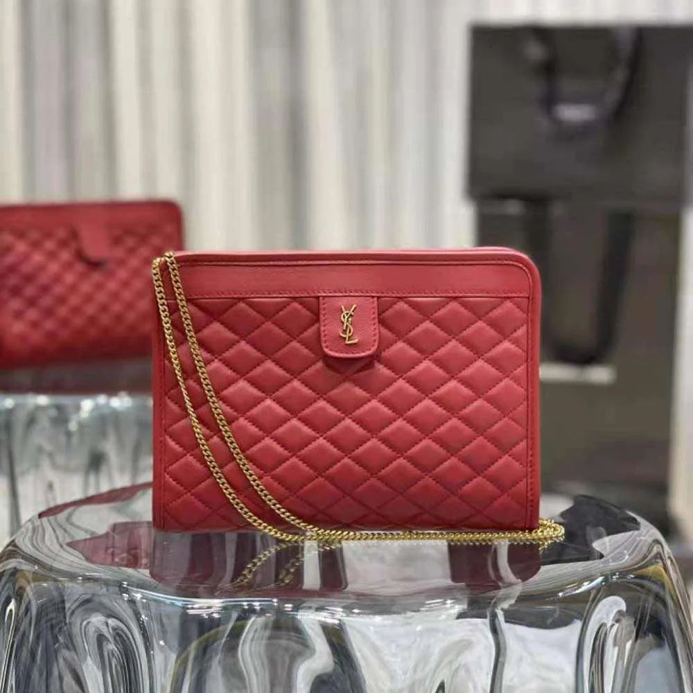 Sac Victoire Baby Clutch Rouge pour femme de YSL