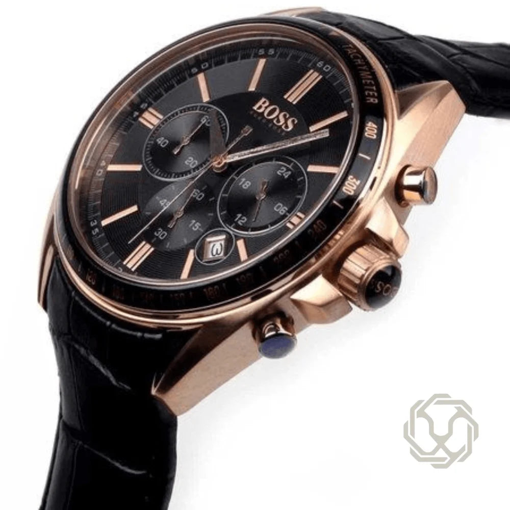 HUBLOT Chronographe en Cuir Noir