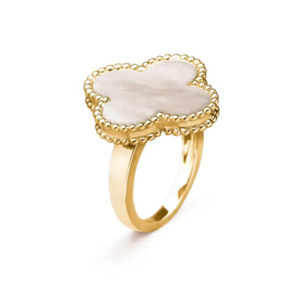 CLOVER WHITE MOP RING - Rings