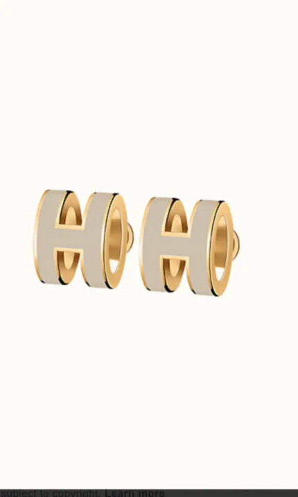 MINI POP H GOLD EARRINGS GREY - Gold - Earrings