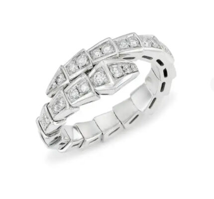 SERPENTI RING SILVER DIAMOND PAVED 4MM - Rings