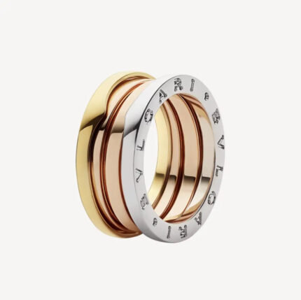 ZERO 1 THREE-BAND ROSE WHITE AND YELLOW RING - Rings